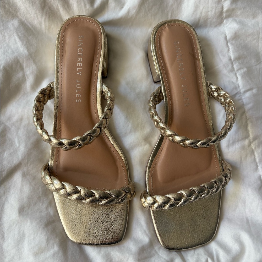 Sincerely Jules Metallic Braided Sandals